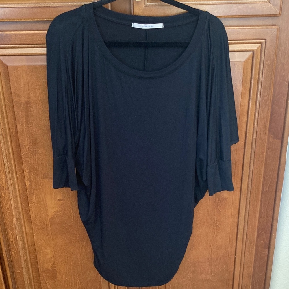 41 Hawthorn Black Drape Sleeve Blouse